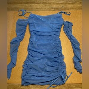 Oh Polly Blue Long Sleeve Corset Dress - Size 4